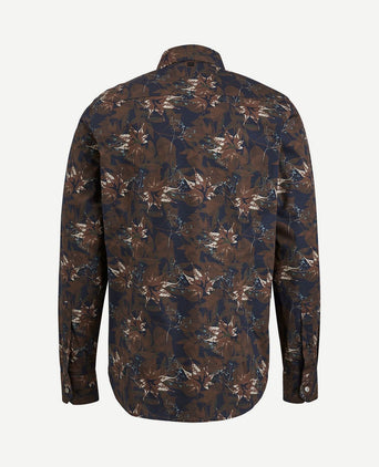 Overhemd print donkerblauw