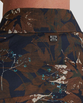 Overhemd print donkerblauw