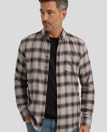 Vanguard overhemd ruiten taupe | Regular-fit