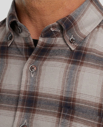 Vanguard overhemd ruiten taupe | Regular-fit