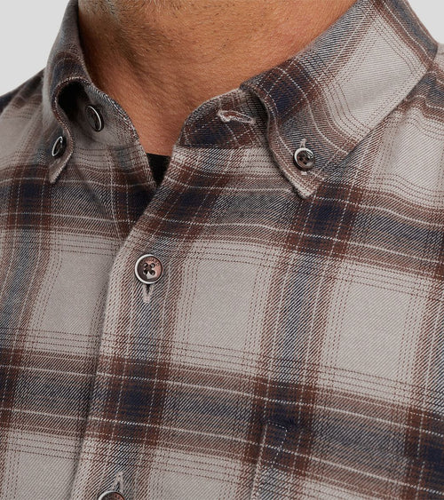 Vanguard overhemd ruiten taupe | Regular-fit