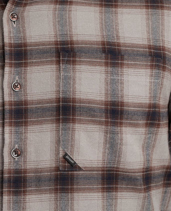 Vanguard overhemd ruiten taupe | Regular-fit