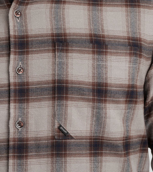 Vanguard overhemd ruiten taupe | Regular-fit