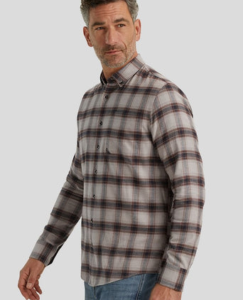 Vanguard overhemd ruiten taupe | Regular-fit