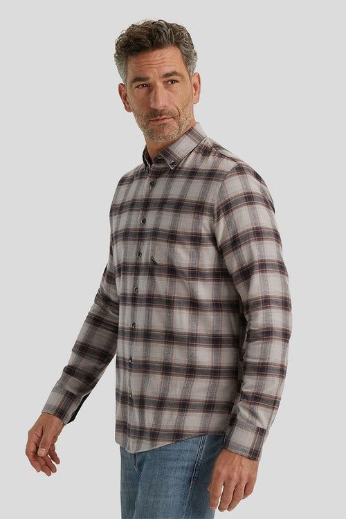 Vanguard overhemd ruiten taupe | Regular-fit