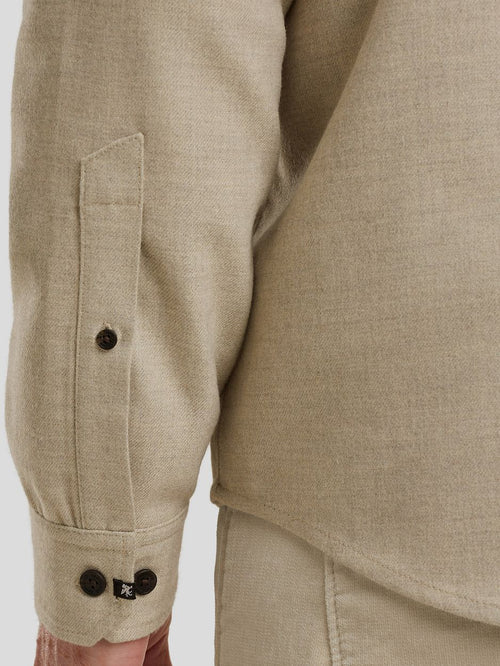 Vanguard overshirt brushed greige | Regular-fit