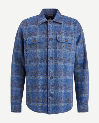 Overshirt brushed ruit blauw