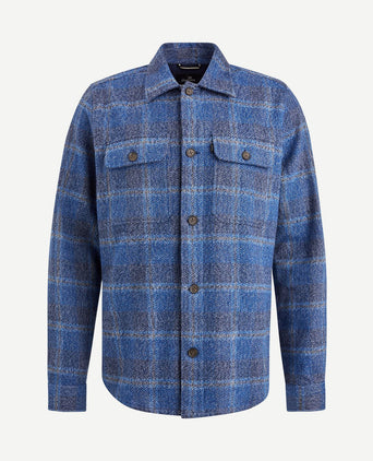 Overshirt brushed ruit blauw