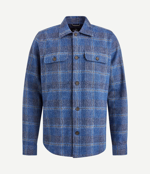 Overshirt brushed ruit blauw