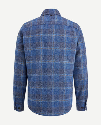 Overshirt brushed ruit blauw