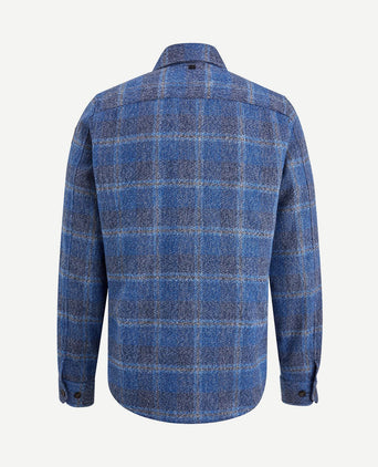 Overshirt brushed ruit blauw