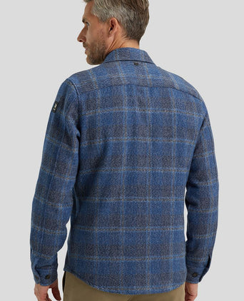 Overshirt brushed ruit blauw