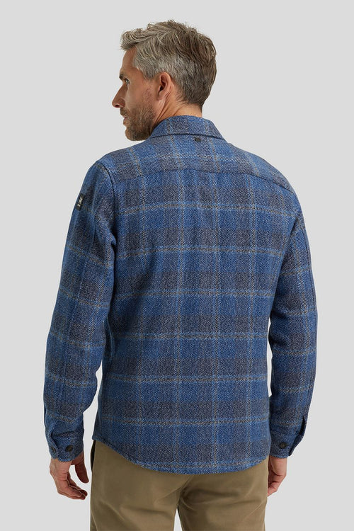 Overshirt brushed ruit blauw