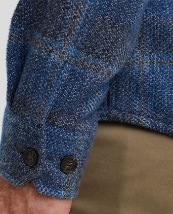 Overshirt brushed ruit blauw