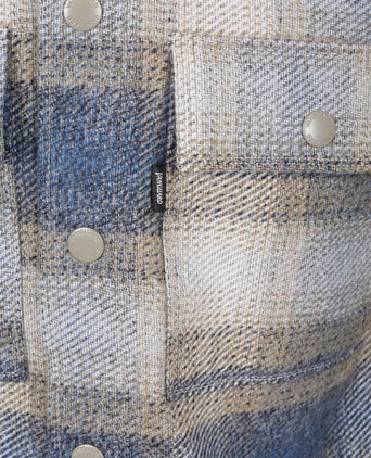 Overshirt brushed ruiten blauw