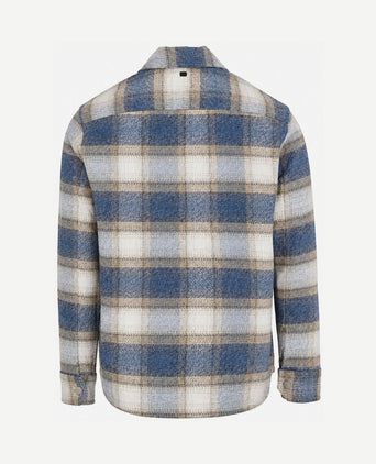 Overshirt brushed ruiten blauw