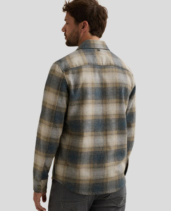 Overshirt brushed ruiten blauw