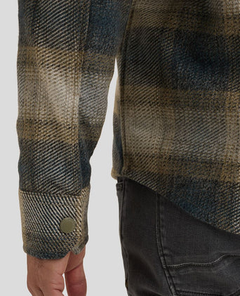 Overshirt brushed ruiten blauw