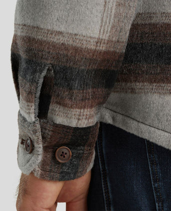 Vanguard overshirt brushed wolblend ruit grijs | Regular-fit