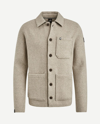 Overshirt button beige