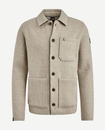 Overshirt button beige