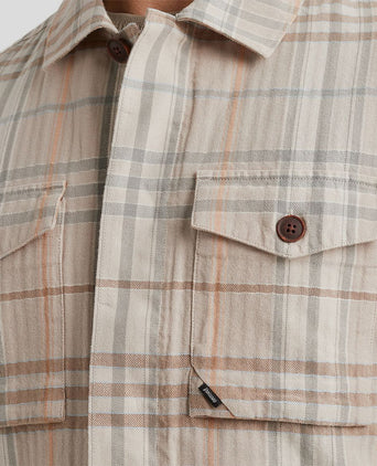 Overshirt ruiten beige
