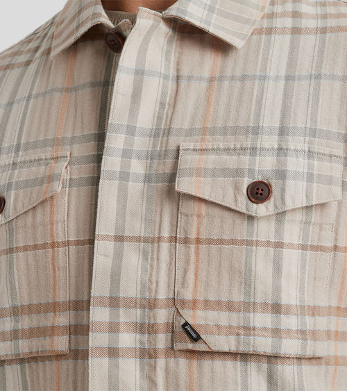 Overshirt ruiten beige
