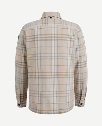 Overshirt ruiten beige