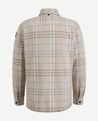 Overshirt ruiten beige