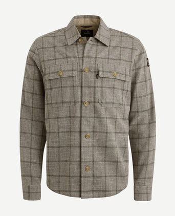 Vanguard overshirt ruiten taupe | Regular-fit