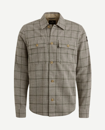 Overshirt ruiten taupe
