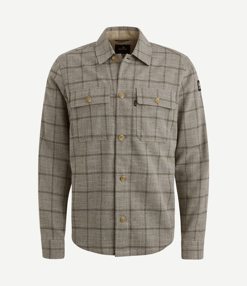 Overshirt ruiten taupe