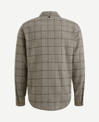 Overshirt ruiten taupe