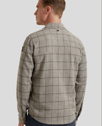 Overshirt ruiten taupe