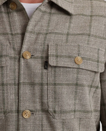 Overshirt ruiten taupe