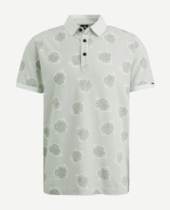 Piqué polo print lichtgroen