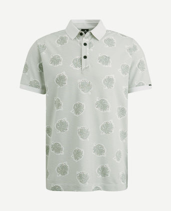 Piqué polo print lichtgroen