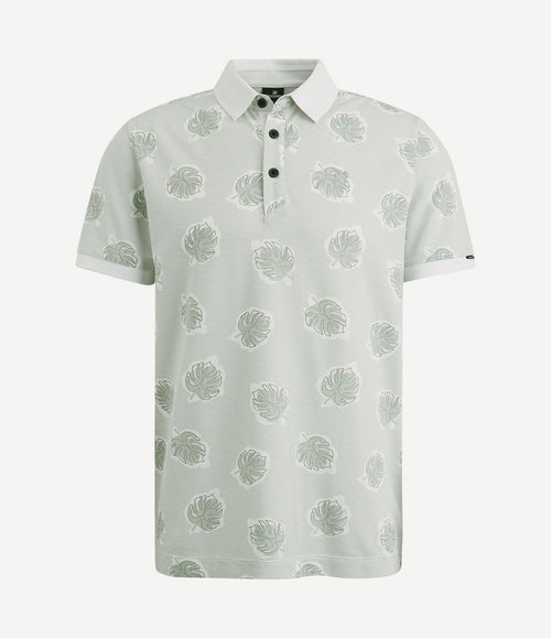 Piqué polo print lichtgroen