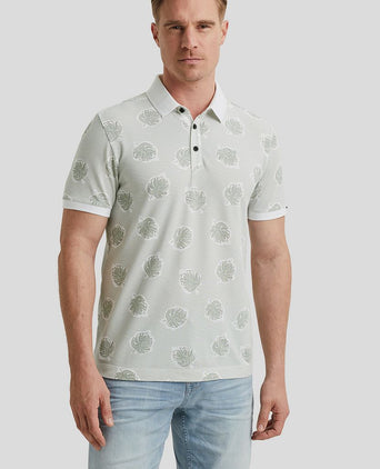 Vanguard piqué polo print lichtgroen | Regular-fit