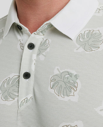 Vanguard piqué polo print lichtgroen | Regular-fit