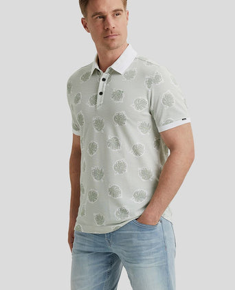 Vanguard piqué polo print lichtgroen | Regular-fit