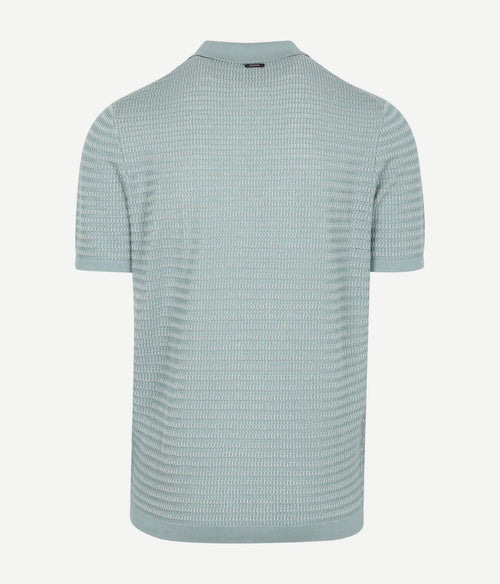 Knitted poloshirt arona blauw