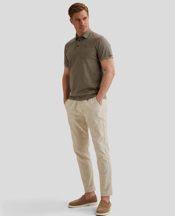Jersey poloshirt streep taupe