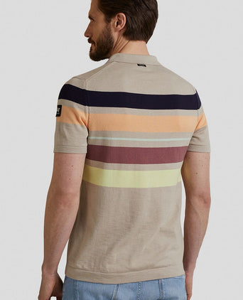 Knitted polo beige