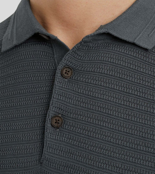 Poloshirt structuur dark slate
