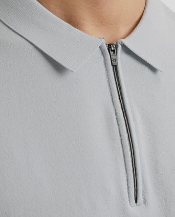Poloshirt half-zip lichtblauw