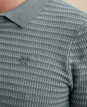 Knitted poloshirt arona blauw