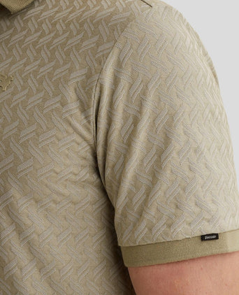 Knitted poloshirt jacquard print groen