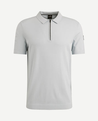 Poloshirt half-zip lichtblauw