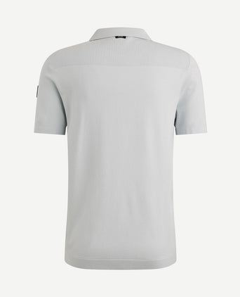 Poloshirt half-zip lichtblauw